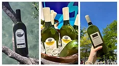 Images of Packamama's flat-pack wine bottles.
