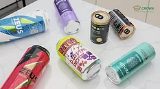 Image of several different canned beverages to highlight aluminum cans as an excellent branding surface.