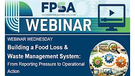 Banner promoting the upcoming FPSA webinar on “Building a Food Loss & Waste Management System”
