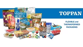 Examples of flexible and thermoformed packaging produced by TOPPAN.