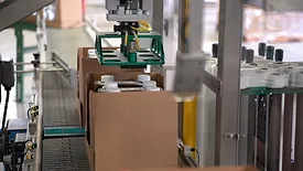 Image of a multipack beverage pack on a packaging line.