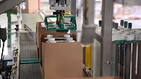Image of a multipack beverage pack on a packaging line.
