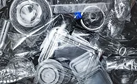 Image of plastic containers cleaned before recycling