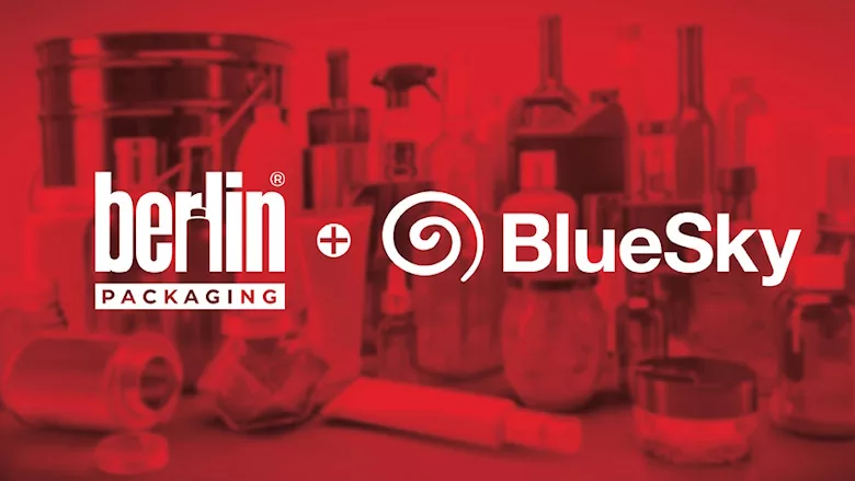 Image of the Berlin Packaging and BlueSky logos