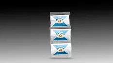 Image of Paw Pantry pre-portioned dog food meals in high-barrier metallized flexible packaging.