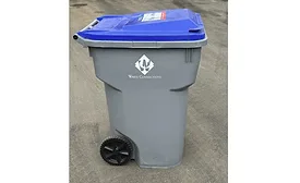 Image of recycling cart used in The Dalles, Oregon, recycling program