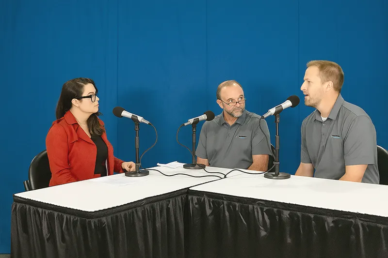 Recording a podcast at Global Pouch Forum
