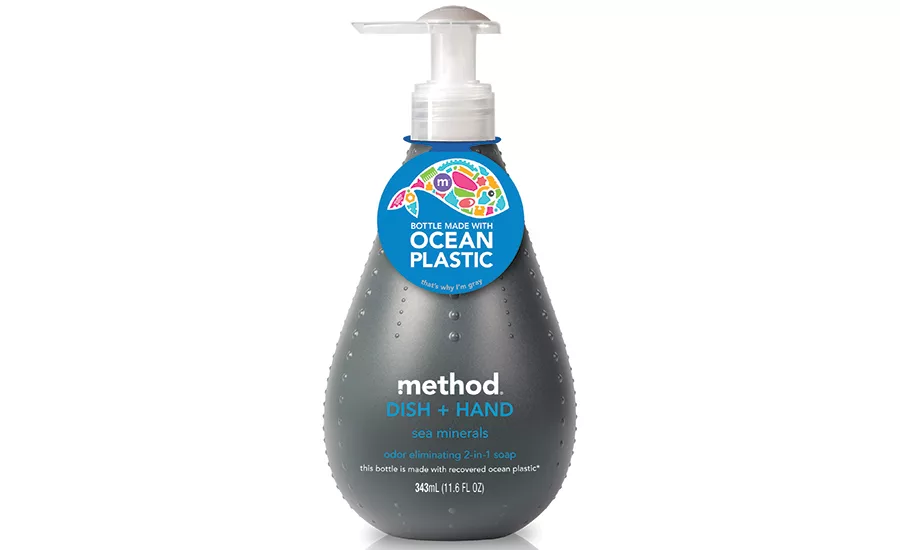 method's ocean plastics product line uses plastic waste in the oceans for packaging