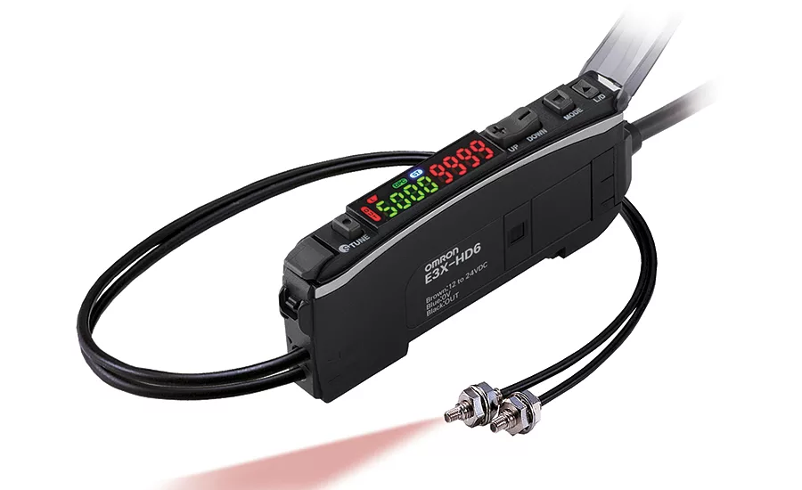 Omron Automation and Safety’s E3X-HD fiber-optic sensor amplifier