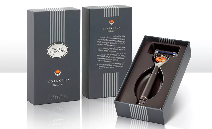 Procter and Gamble's Gillette Lexington shaver comes in a sleek package that looks like a gift box