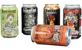 A variety of seasonal and limited run craft beers from Aviator Brewing