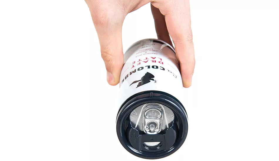 InnoValve cans feature a lip guard that is designed to mimic the feel of a to-go coffee mug