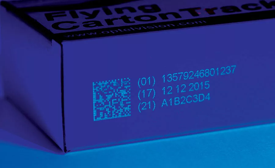 Fluorescing ink that prints invisible codes
