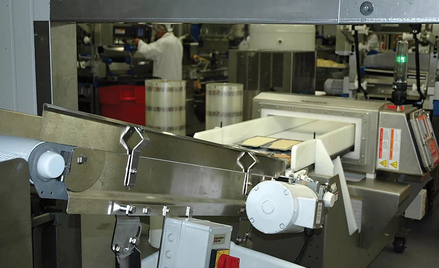AquaPruf conveyor positioned at a 25˚ incline angle