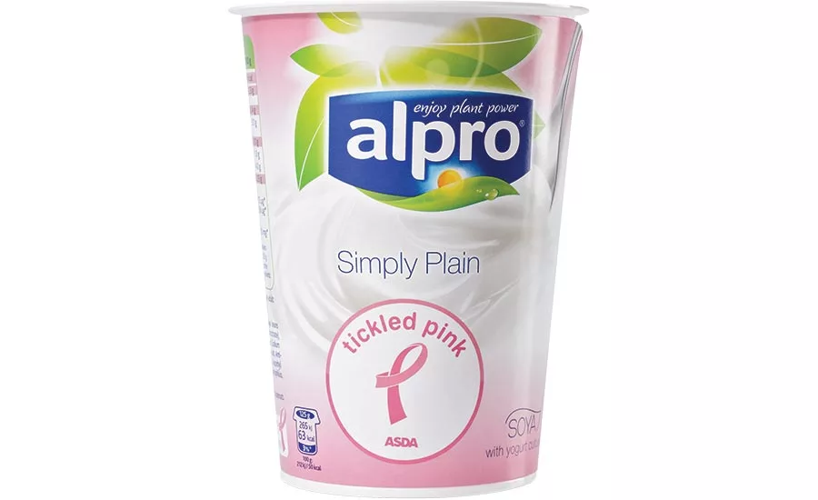 Alpro’s soy-based yogurt packaging