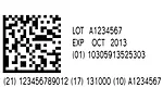 DataMatrix and human-readable text