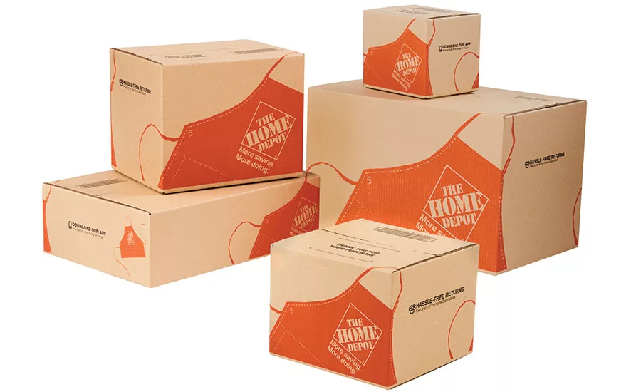 Home Depot brand continuity in shipping packages
