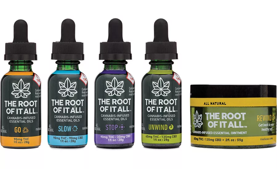 Root of It All essential oils and ointment packaging