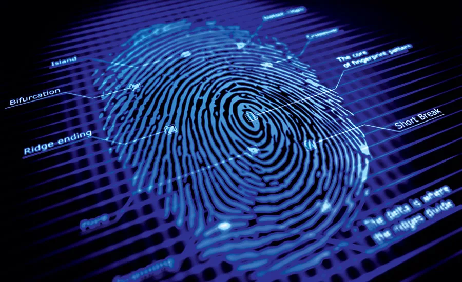 DNA of user fingertips