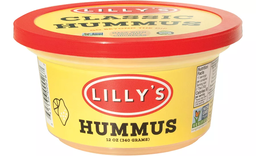 Lilly’s hummus and salsa products in recyclable containers