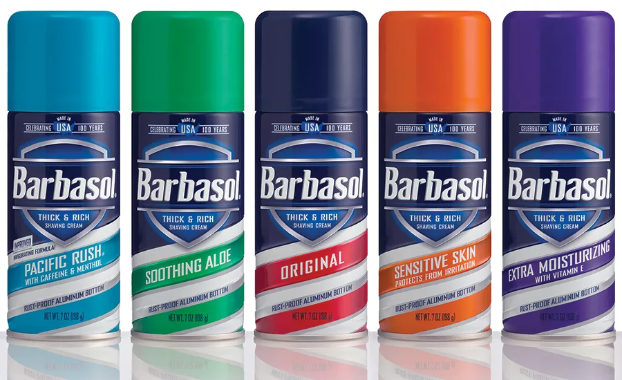 Crown’s debossing technology for Barbasol