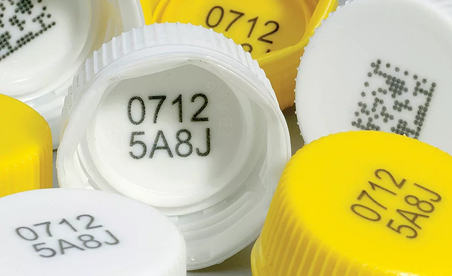 Fiber laser printing on bottle cap