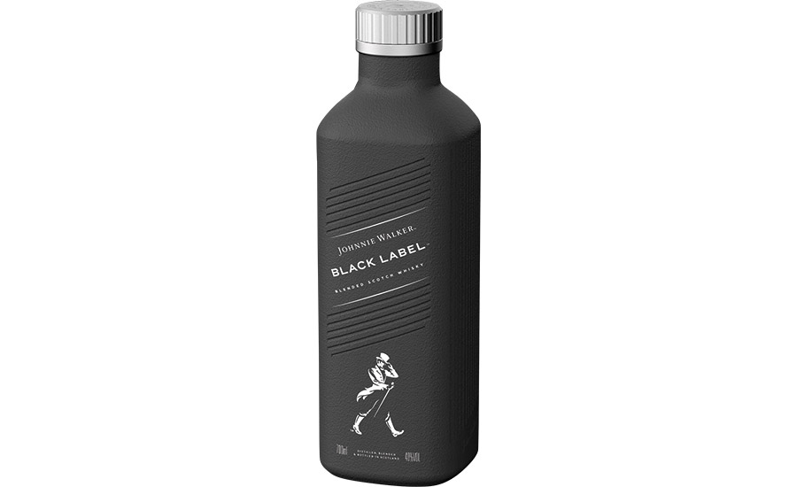 100% plastic-free, paper-based spirits bottle