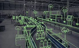 Bottling conveyor system employing floor-to-cloud packaging automation
