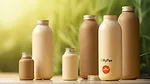 Single-Use Bottle Sustainable Alternatives: Image of bottles made using CelluComp’s proprietary cellulose product, Curran®.