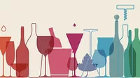 Retro coloured seamless wine and cocktail animation