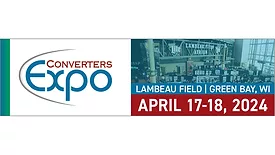 Converters Expo banner with logo and text: Lambeau Field | Green Bay, WI, April 17-18, 2024