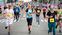 An image of runners completing the 7.5-mile Bloomsday Run in Spokane.