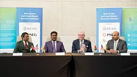 Governor Phil Murphy (third from left) with representatives of Hotpack.