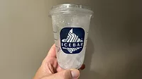 The plastic cup that was the container of choice for one supermarket selling ice cubes in Istanbul.