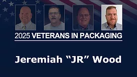 Jeremiah Wood profile highlighted with other veteran headshots and the American flag in the background.