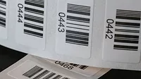 Barcode stickers on label roll.