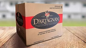 Image of a carton of D’Artagnan meats requiring insulation for cold chain delivery.