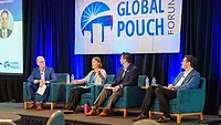 GPF Panel Discussion FPA President and CEO Dan Felton moderates a panel discussion at Global Pouch Forum with Rebecca Mick (Association of Plastic Recyclers), Adam S. Peer (American Chemistry Council) and Gregory Melkonian (Serlin Haley).
