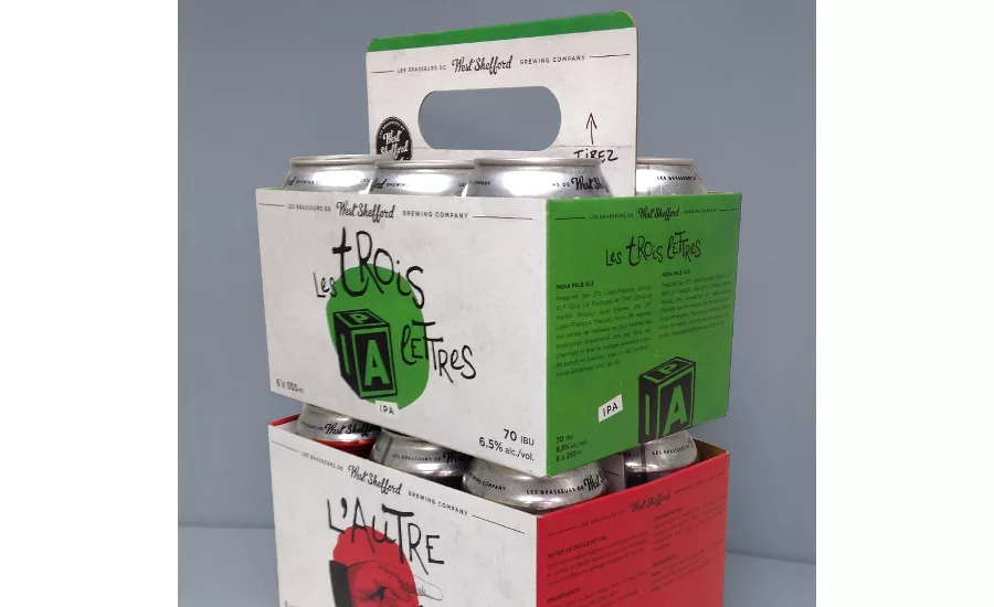 PaperWorks retractable handle beer carton