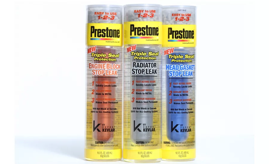 Prestone Stop Leak Product Line packaging