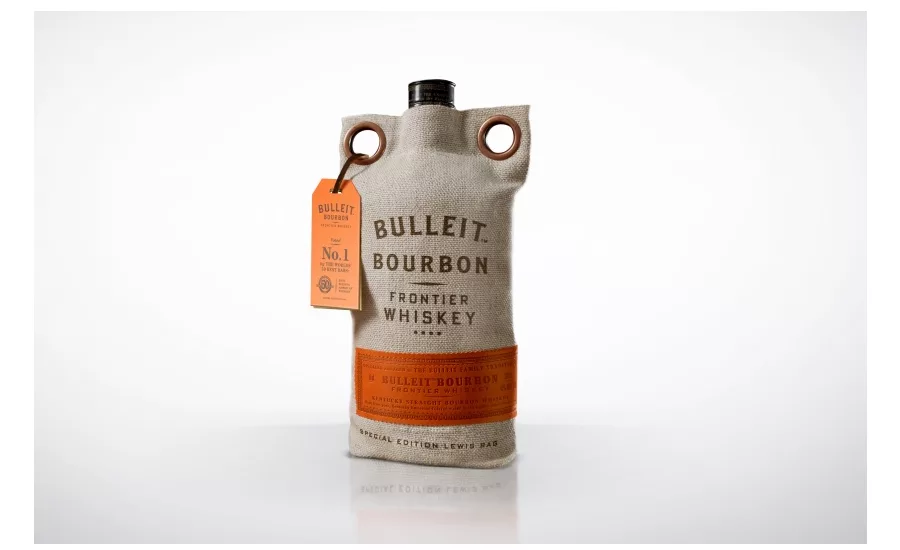 New canvas bag outer packaging for Bulleit Bourbon