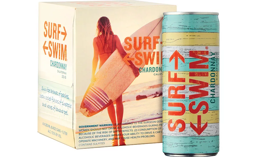 "CANNED WINE DESIGNED FOR FUN IN THE SUN"