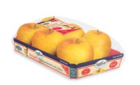 New vintage package design for SanLucar Opal apples