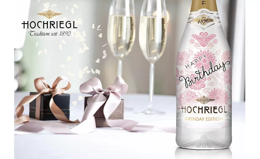 Add a Birthday Wish on Sparkling Wine Bottle Label