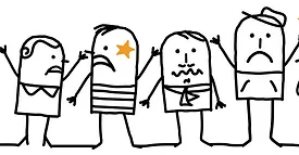 cartoon customers unhappy happy