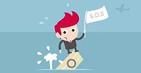 cartoon boy on sinking ship