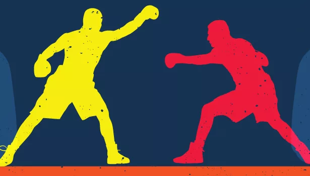 two men boxing graphic