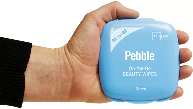 pebble on the go blue beauty wipes