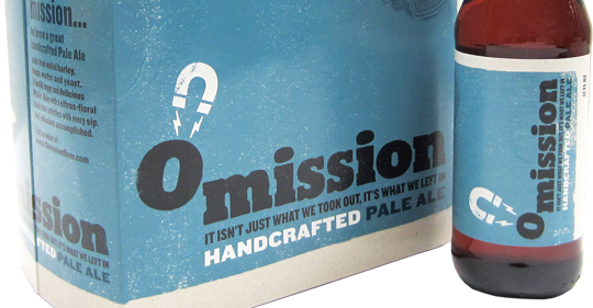 omission handcrafted beer packaging
