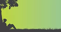 boy reading next to a tree graphic